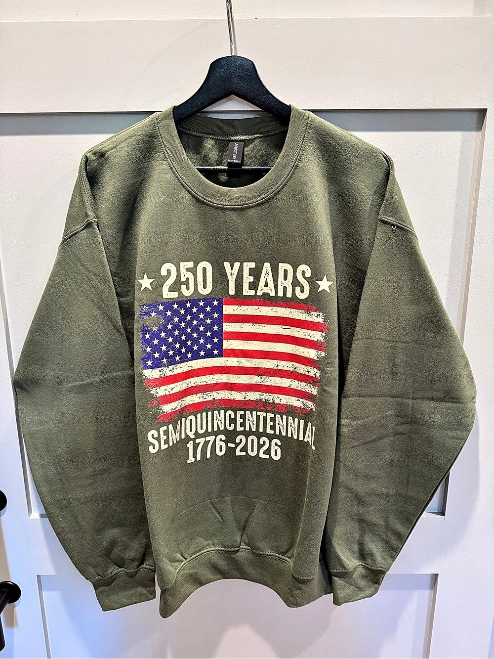 Gildan 250 Years Graphic Sweatshirt in Green Size Large NWOT